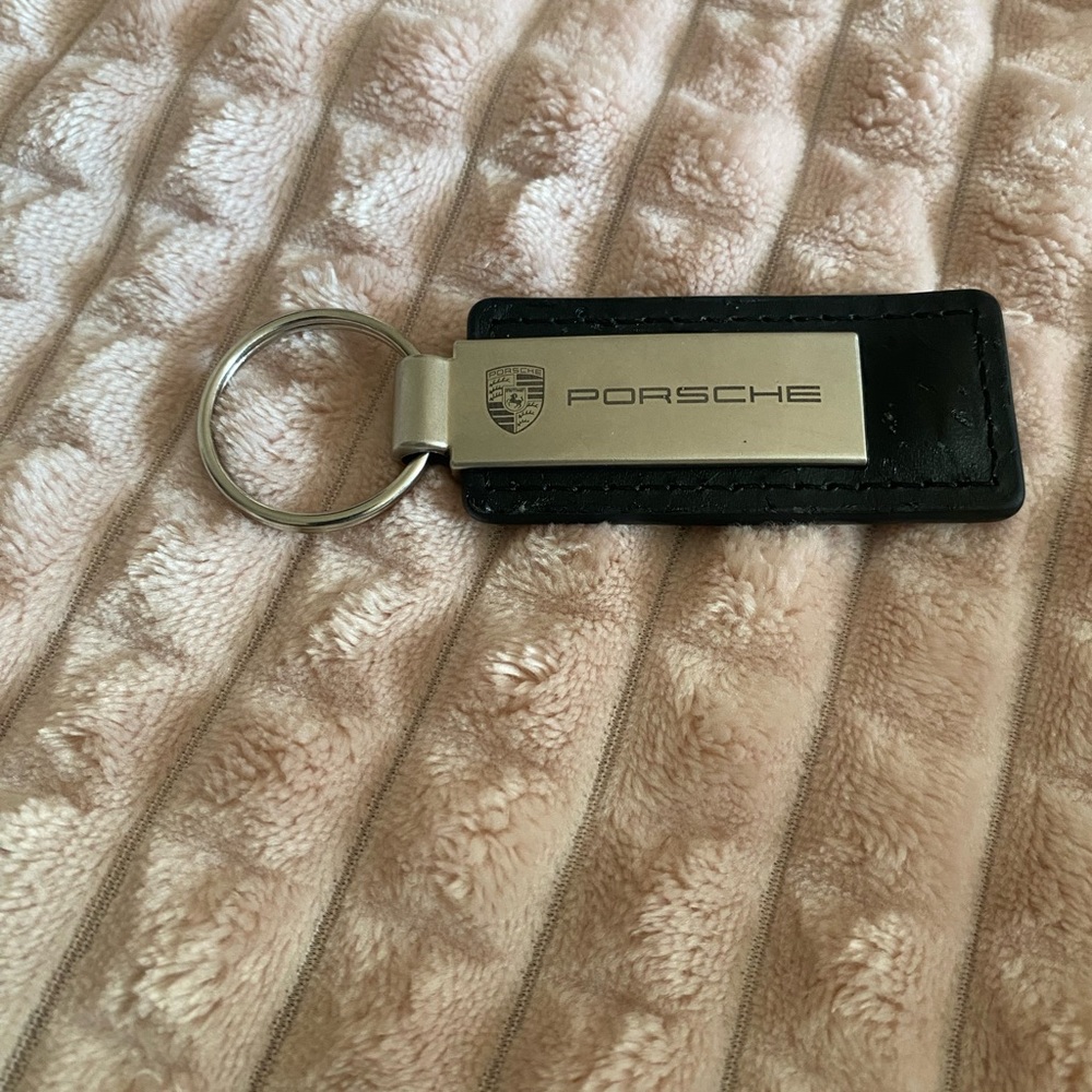 Porsche Black and Silver Keychain vntage